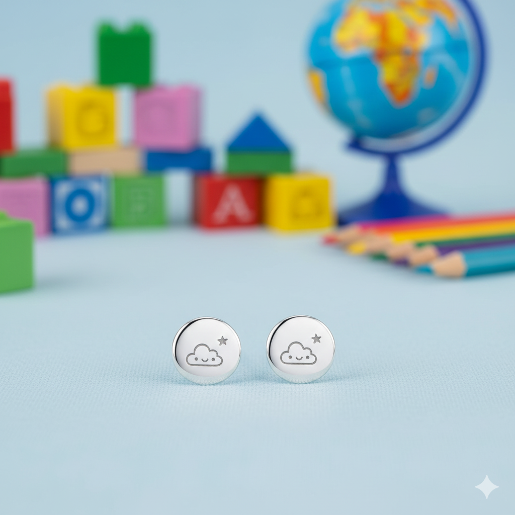 Kids Silver Earring Pair