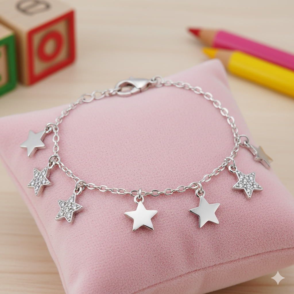 Kids Silver Charm Bracelet
